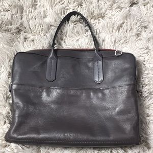 Ben Minkoff Gray Leather Briefcase